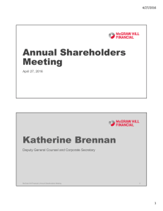 McGraw Hill Financial`s 2016 Annual Shareholders Meeting