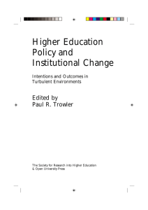 Higher Education Policy and Institutional Change