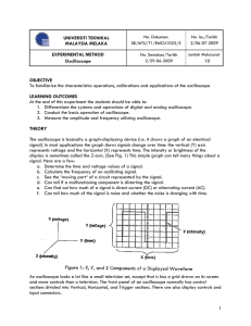 1 EXPERIMENTAL METHOD Oscilloscope 10 OBJECTIVE To