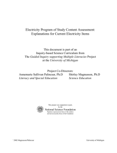 Electricity Program of Study Content Assessment