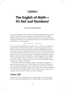 the english of Math— It`s Not Just Numbers!