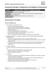 Assessment Principles / Moderation and Validation of Assessment