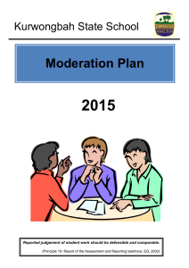 moderation plan - Kurwongbah State School