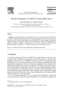 On the formulation of ASCE7-95 gust effect factor