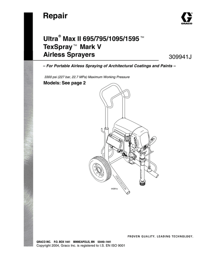 Ultra Max II 695 Standard Series 3300 PSI @ 0.95 GPM Electric Airless