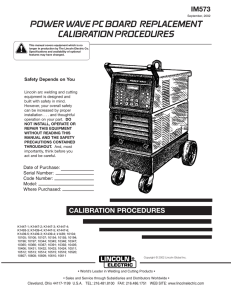 POWER WAVE PC BOARD REPLACEMENT CALIBRATION