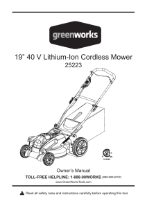 19” 40 V Lithium-Ion Cordless Mower