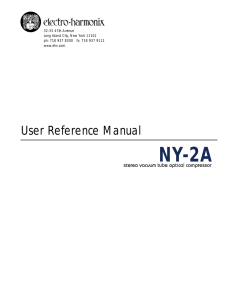 User Reference Manual - Electro