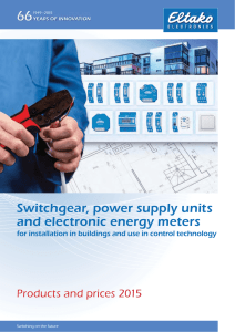 Switchgear, power supply units and electronic energy meters
