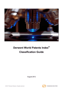 DWPI Classification Manual