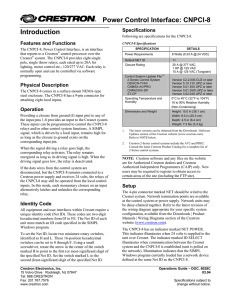 Power Control Interface: CNPCI-8 Introduction