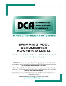 swimming pool dehumidifieR owneR`s manual