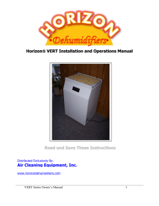 Operations Manual - Horizon Dehumidifiers