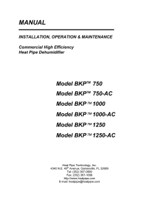 BKP 750 - Heat Pipe Technology, Inc.