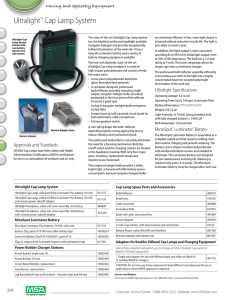 Ultralight™ Cap Lamp System - Mine Safety Appliances