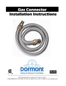 Installation Instructions Gas Connector