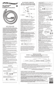 GAS APPLIANCE CONNECTOR Installation Instructions