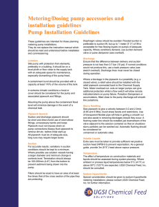 Metering/Dosing pump accessories and installation guidelines