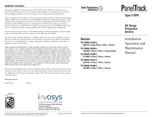 Installation Manual, SPD Type 2