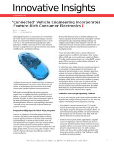Connected` Vehicle Engineering Incorporates Feature