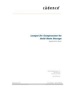 Lempel Ziv Compression for Solid State Storage - Tensilica