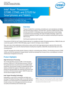 Intel® Atom™ Processors Z2580, Z2560, and Z2520 for