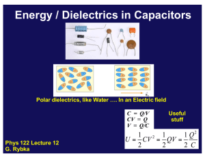 Energy / Dielectrics in Capacitors