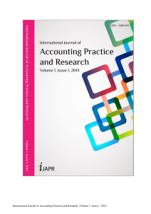 International Journal of Accounting Practice and Research, Volume