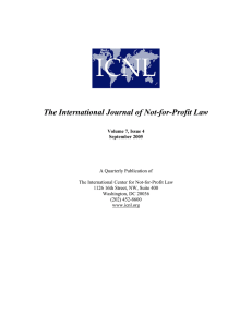 International Journal of Not-for-Profit Law: Volume 7, Issue 4
