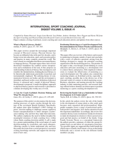 international sport coaching journal digest volume 3, issue #1