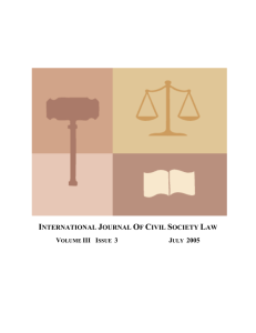 INTERNATIONAL JOURNAL OF CIVIL SOCIETY LAW VOLUME III