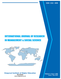 INTERNATIONAL JOURNAL OF RESEARCH IN MANAGEMENT