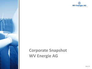 Corporate Snapshot WV Energie AG