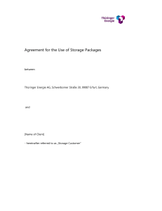 Agreement for the Use of Storage Packages