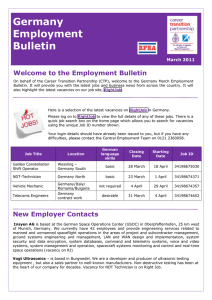 Germany Employment Bulletin - Career Transition Partnership