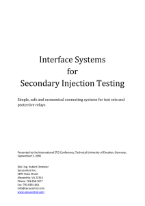 Interface Systems for Secondary Injection Testing