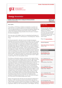 Recommend this newsletter Quarterly news on GIZ`s work on energy