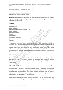 Phosphoric Acid Fuel Cells