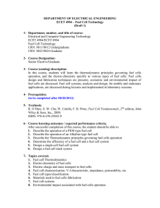 ECET 4904/6904: Fuel Cell Technology