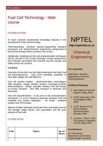 NPTEL Syllabus - Fuel Cell Technology
