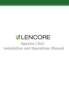 Spectra i.Net® Installation and Operations Manual