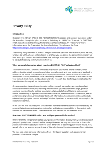 Privacy Policy - Direction First