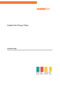 Coates Hire Privacy Policy