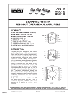 OPA130 OPA2130 OPA4130 Low Power, Precision FET