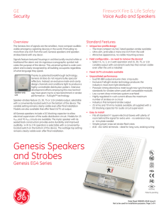 Data Sheet FX85001-0549 -- Genesis Speakers and Strobes