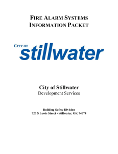 Fire Alarm Packet - the City of Stillwater