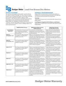 Badger Meter Warranty