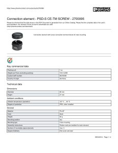 Connection element - PSD-S CE-TM SCREW - 2700095 - Digi-Key