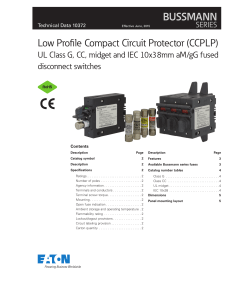 Bussmann Low Profile Compact Circuit Protector Data Sheet # 10372
