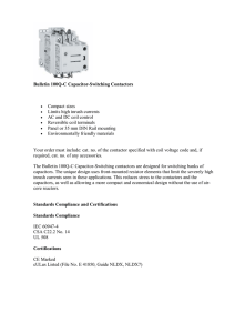Bulletin 100Q-C Capacitor-Switching Contactors • Compact sizes
